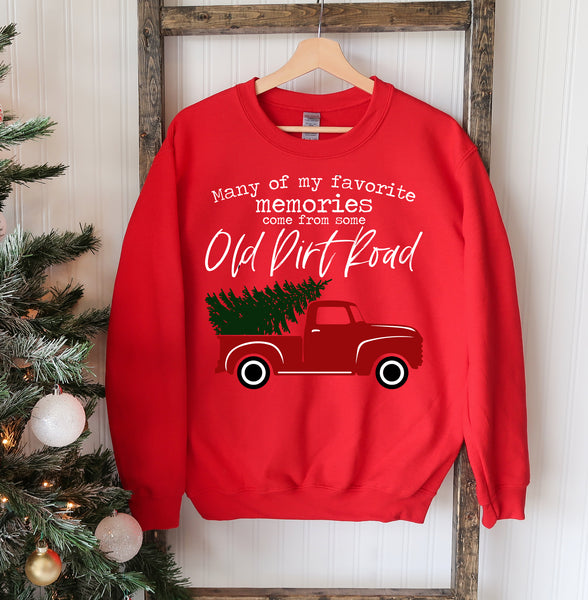 Old Dirt Road Christmas Sweatshirt - jenshomeandgardendecor