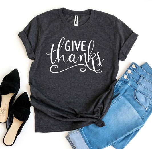 Give Thanks T-shirt - jenshomeandgardendecor