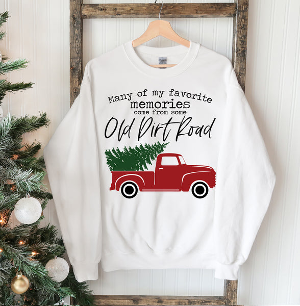 Old Dirt Road Christmas Sweatshirt - jenshomeandgardendecor