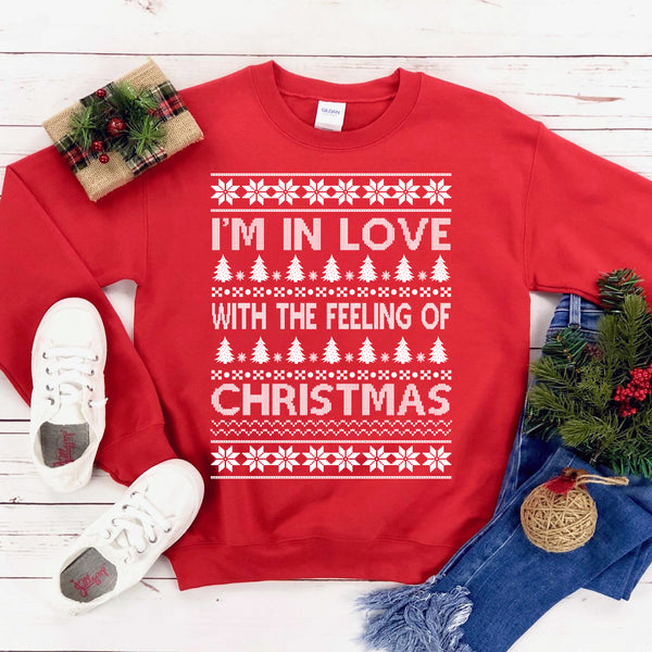 I Am In Love Christmas Sweatshirt - jenshomeandgardendecor