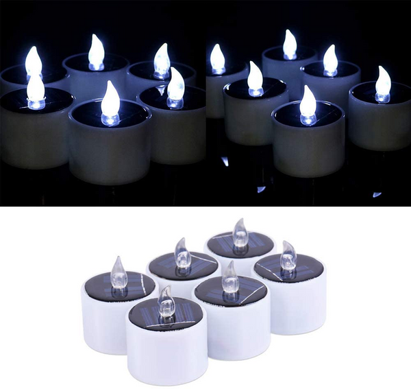 6PCS Waterproof Smokeless Solar Candles Lights Flame Light - jenshomeandgardendecor