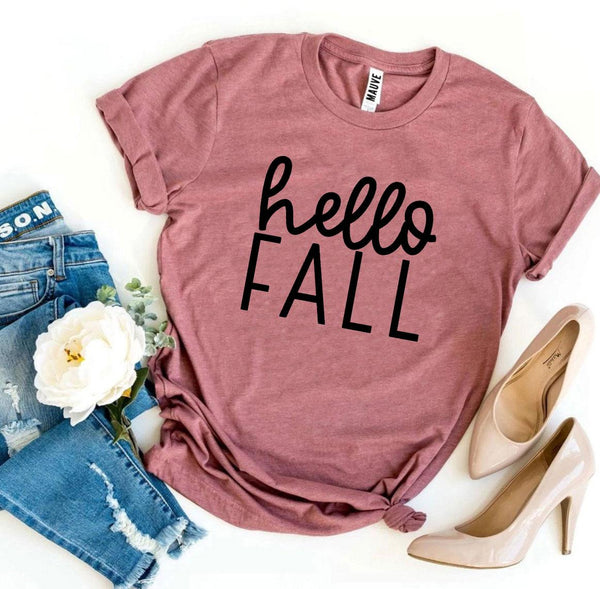 Hello Fall T-shirt - jenshomeandgardendecor