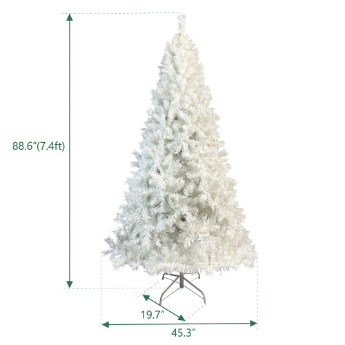 National Christmas Tree White Hinged Spruce with 500 LED lights - jenshomeandgardendecor