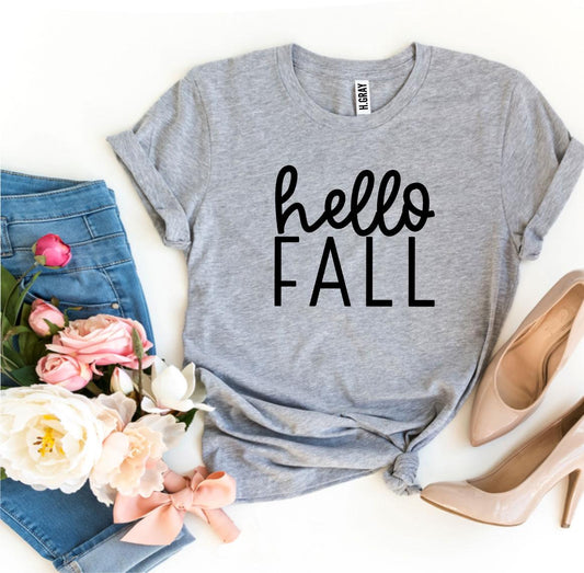 Hello Fall T-shirt - jenshomeandgardendecor