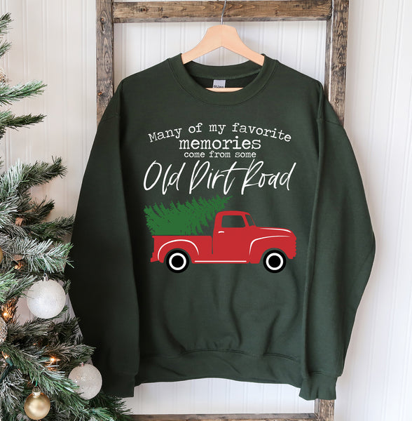 Old Dirt Road Christmas Sweatshirt - jenshomeandgardendecor