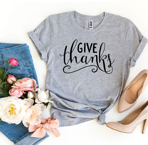 Give Thanks T-shirt - jenshomeandgardendecor