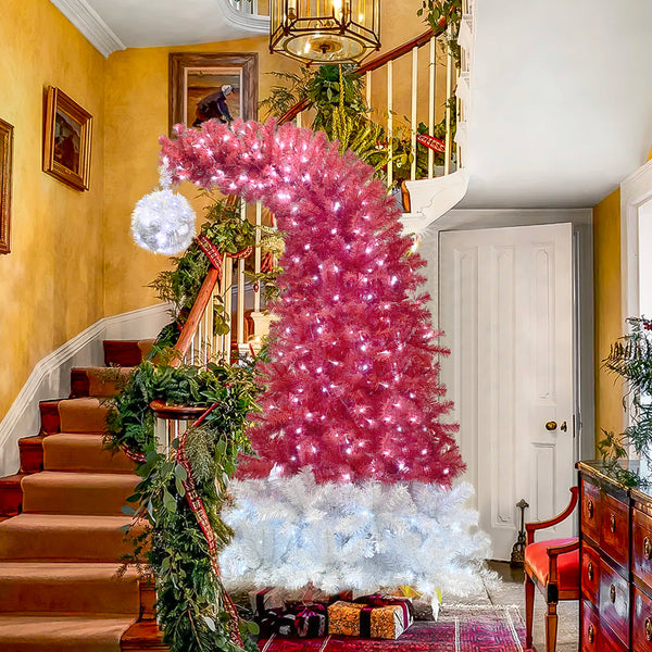 6FT Hinged Fir Artificial Fir Bent Top Christmas Tree - jenshomeandgardendecor