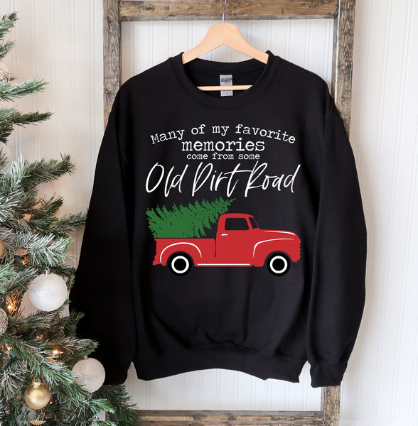 Old Dirt Road Christmas Sweatshirt - jenshomeandgardendecor