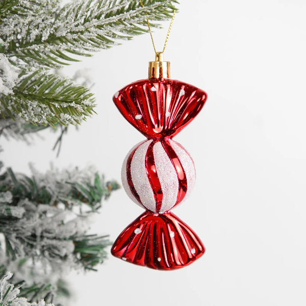 14pcs/box Christmas Ball Ornaments Red Candy Cane Xmas Tree Hanging - jenshomeandgardendecor