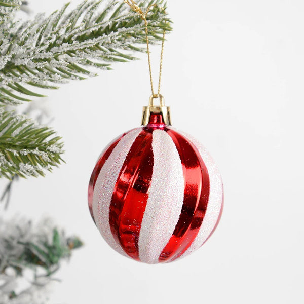 14pcs/box Christmas Ball Ornaments Red Candy Cane Xmas Tree Hanging - jenshomeandgardendecor