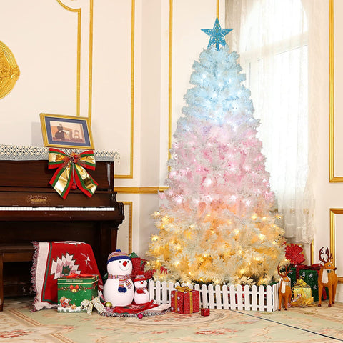 6ft Artificial Christmas Tree with 300 LED Lights and 600 Bendable - jenshomeandgardendecor