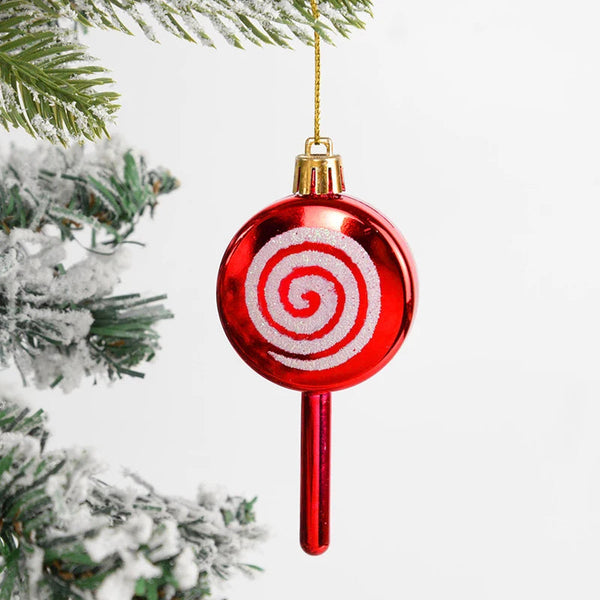 14pcs/box Christmas Ball Ornaments Red Candy Cane Xmas Tree Hanging - jenshomeandgardendecor