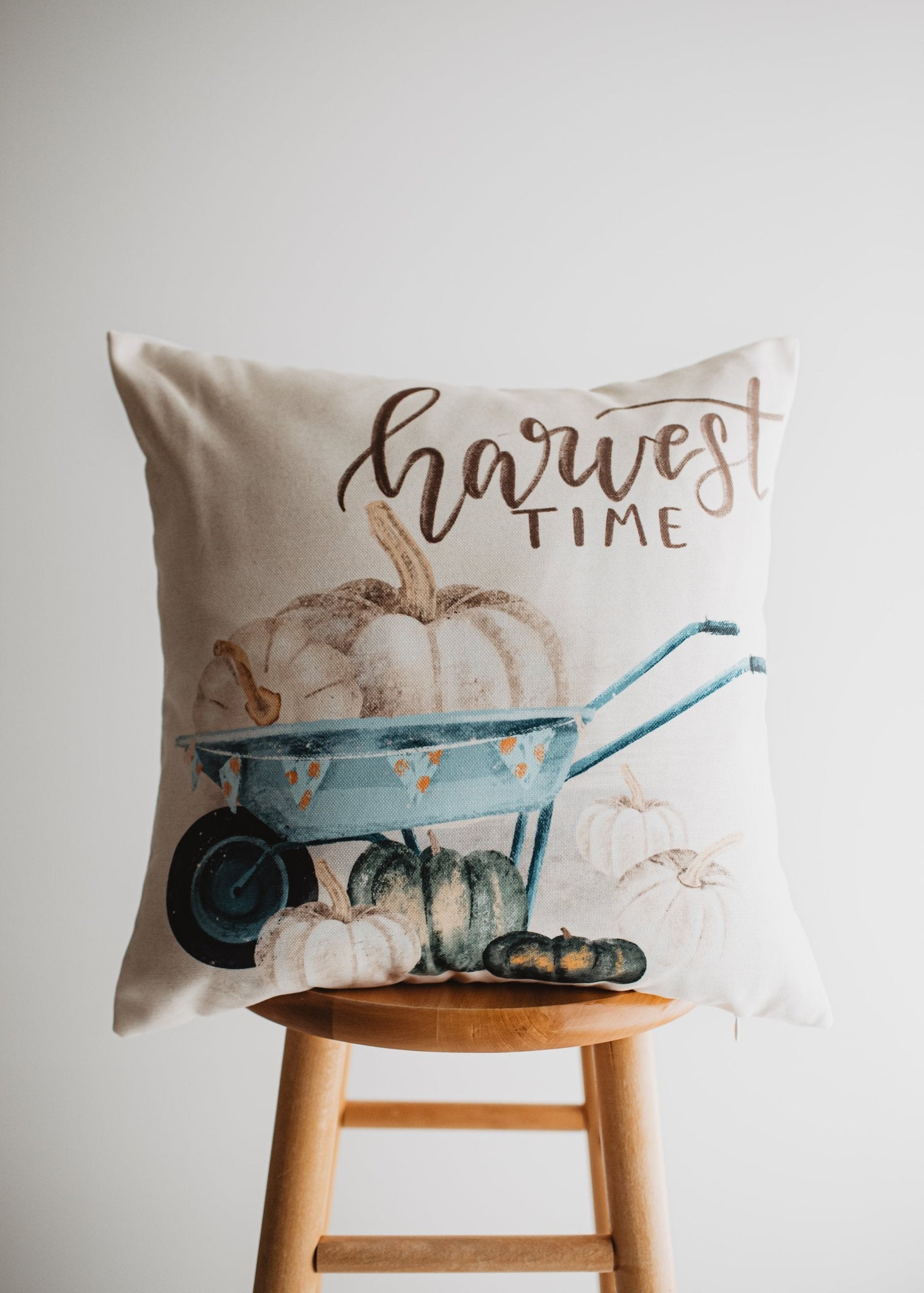 Harvest Time Pillow Cover |  Pumpkin Wagon Pillow | Farmhouse Pillows - jenshomeandgardendecor