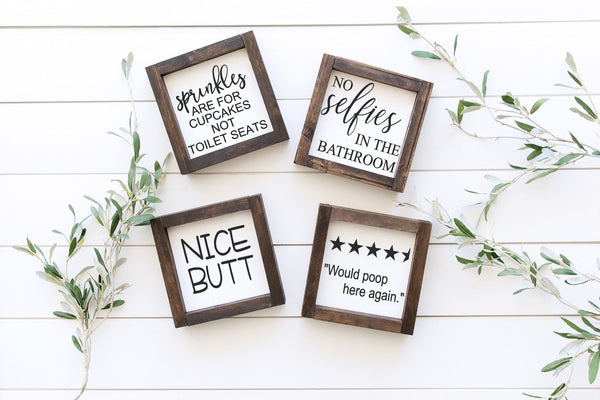 Bathroom Wood Signs - jenshomeandgardendecor