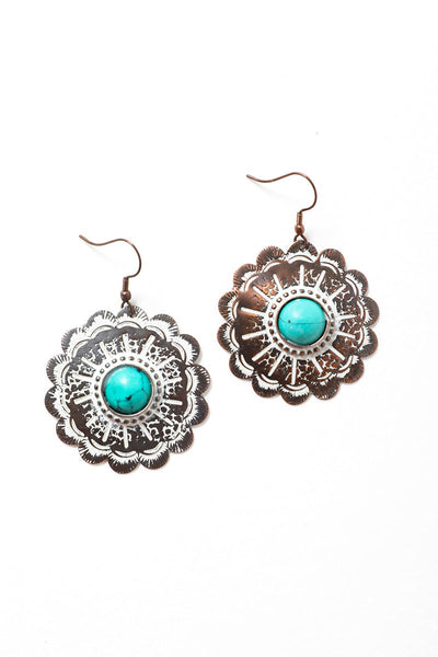 Rustic Flower Power Drop Earrings - jenshomeandgardendecor