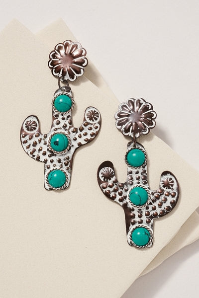 Handmade Western Turquoise Stone Earrings - jenshomeandgardendecor