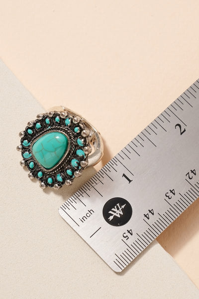 Western Style Natural Stones Stretch Ring - jenshomeandgardendecor