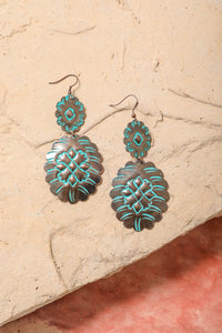 Turquoise Flower Drop Earrings - jenshomeandgardendecor