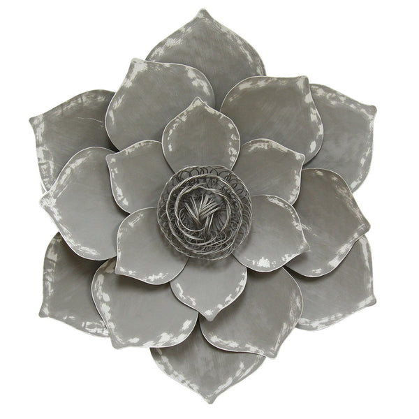 Well-Crafted Grey Lotus Wall Decor - jenshomeandgardendecor