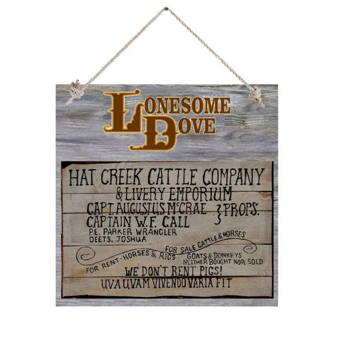 12"X 12" Wooden Sign Lonesome Dove We Don't Rent Pigs - jenshomeandgardendecor