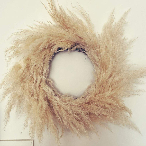 Dried Pampas Grass Wreath - jenshomeandgardendecor