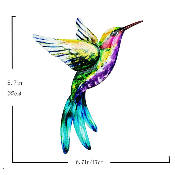 1pc Metal Colorful Hummingbird Bird Wall Art - jenshomeandgardendecor