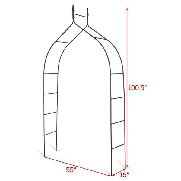 Wide Steel Garden Arch - jenshomeandgardendecor