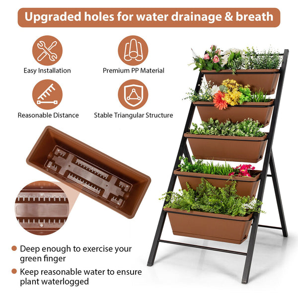 5-tier Vertical Garden Planter Box - jenshomeandgardendecor