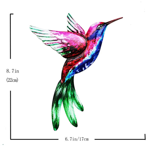 1pc Metal Colorful Hummingbird Bird Wall Art - jenshomeandgardendecor