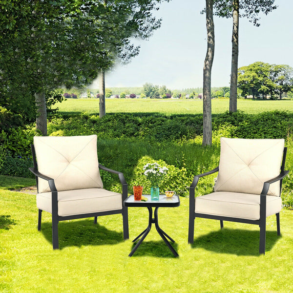 2 PCS Patio Dining Chairs Set with Padded Cushions - jenshomeandgardendecor