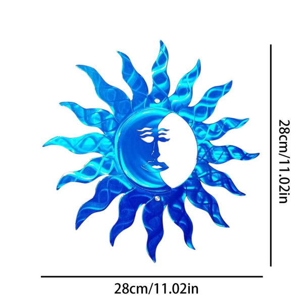 Metal Wall Art Sun Moon Statue - jenshomeandgardendecor