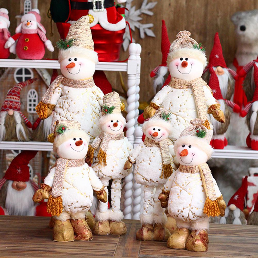 Telescopic Christmas Soft Plush Snowman Standing Doll - jenshomeandgardendecor