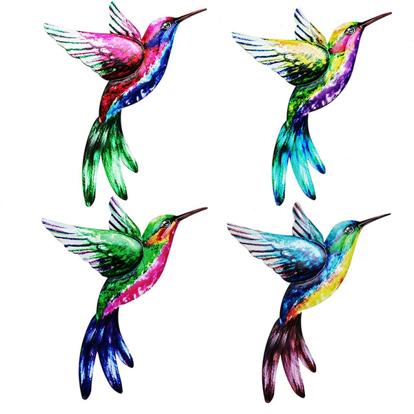 1pc Metal Colorful Hummingbird Bird Wall Art - jenshomeandgardendecor