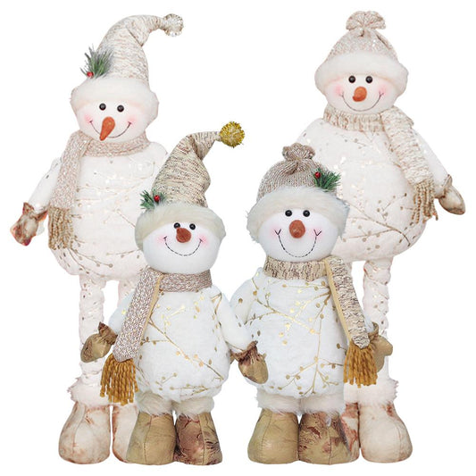 Telescopic Christmas Soft Plush Snowman Standing Doll - jenshomeandgardendecor