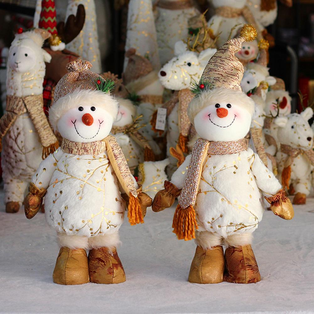 Telescopic Christmas Soft Plush Snowman Standing Doll - jenshomeandgardendecor