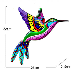 1pc Metal Colorful Hummingbird Bird Wall Art - jenshomeandgardendecor