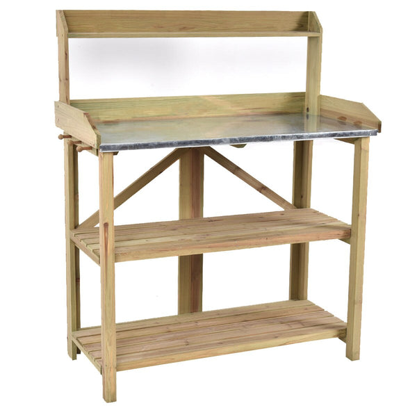 Wooden Potting Work Bench - jenshomeandgardendecor