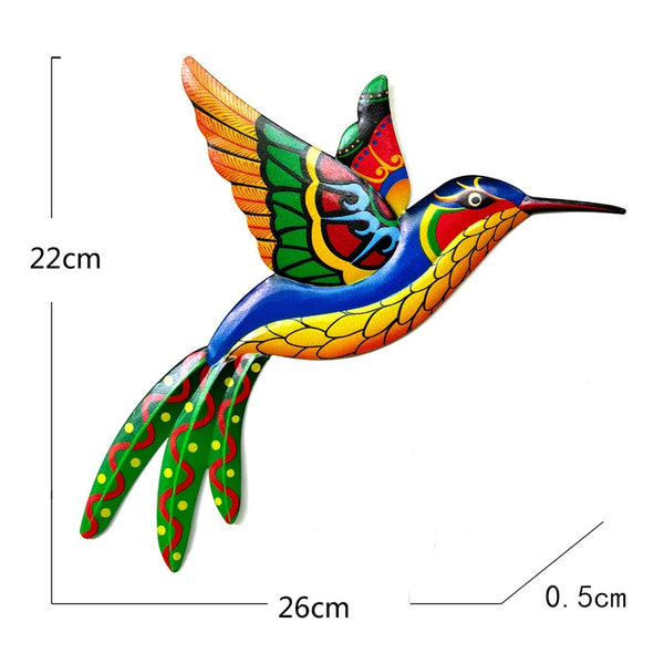 1pc Metal Colorful Hummingbird Bird Wall Art - jenshomeandgardendecor