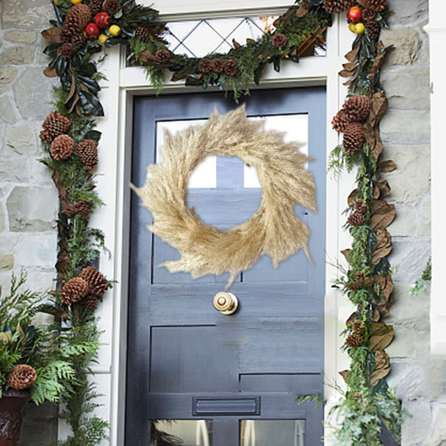 Dried Pampas Grass Wreath - jenshomeandgardendecor