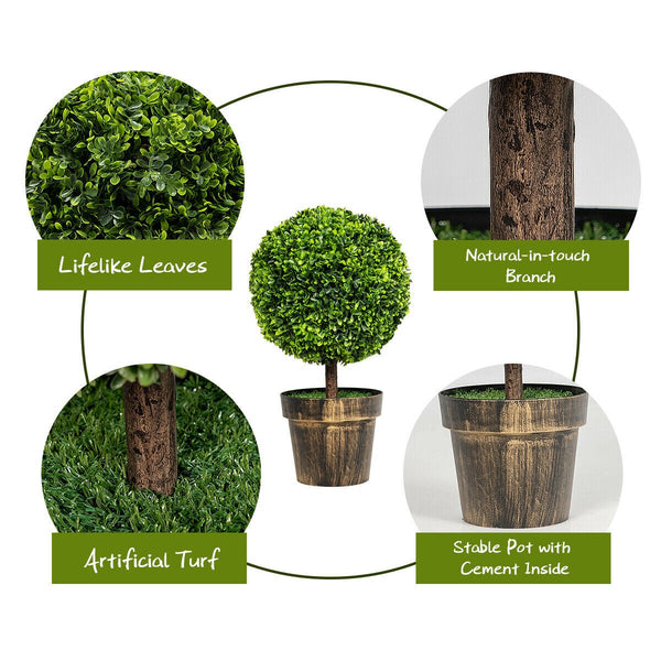 Round Artificial Boxwood Topiary - jenshomeandgardendecor