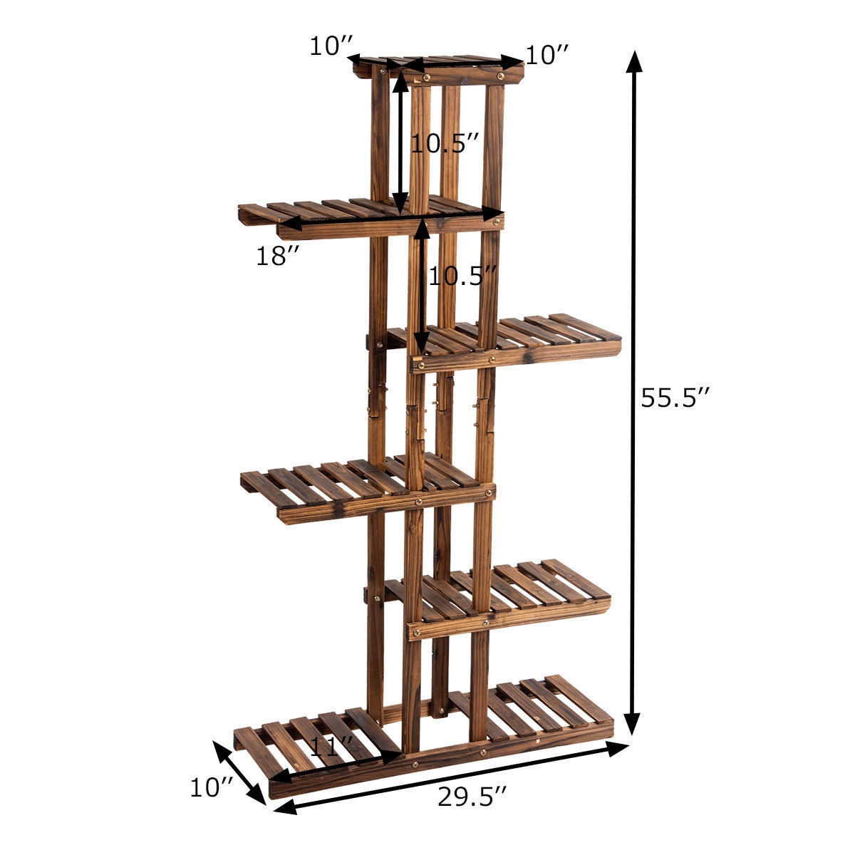 6 Tier 11 Pots Wooden Plant Flower Display Stand - jenshomeandgardendecor