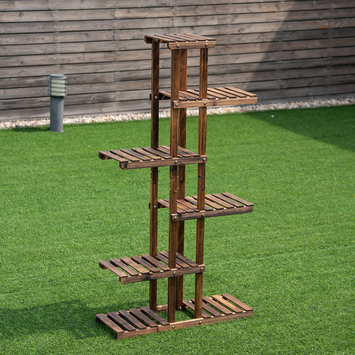 6 Tier 11 Pots Wooden Plant Flower Display Stand - jenshomeandgardendecor