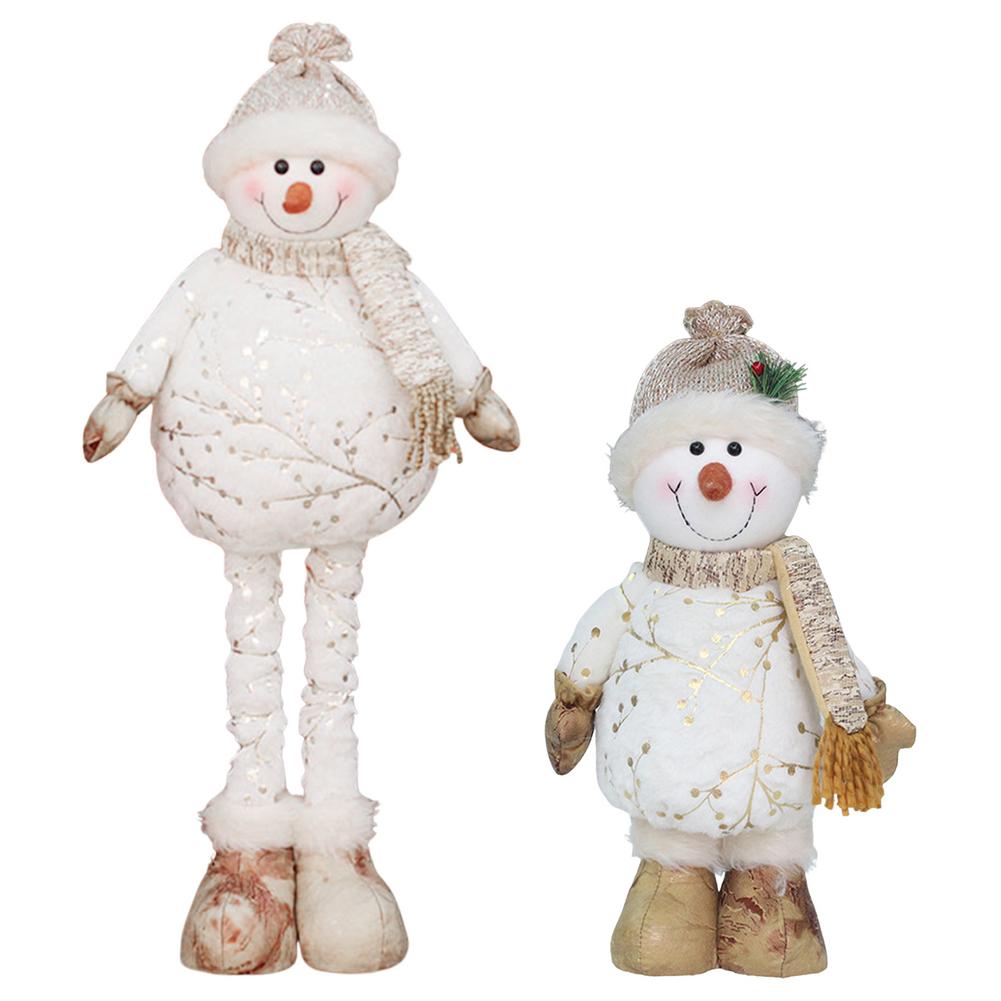 Telescopic Christmas Soft Plush Snowman Standing Doll - jenshomeandgardendecor