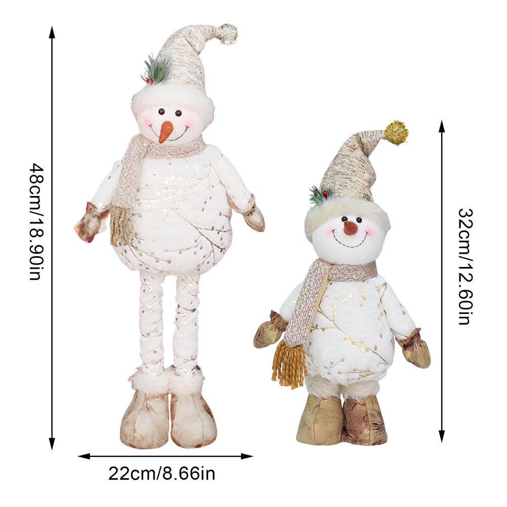 Telescopic Christmas Soft Plush Snowman Standing Doll - jenshomeandgardendecor