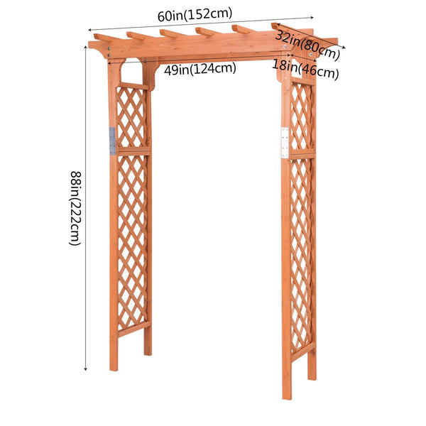 Arbor Over 7FT High Wooden Garden Arch - jenshomeandgardendecor