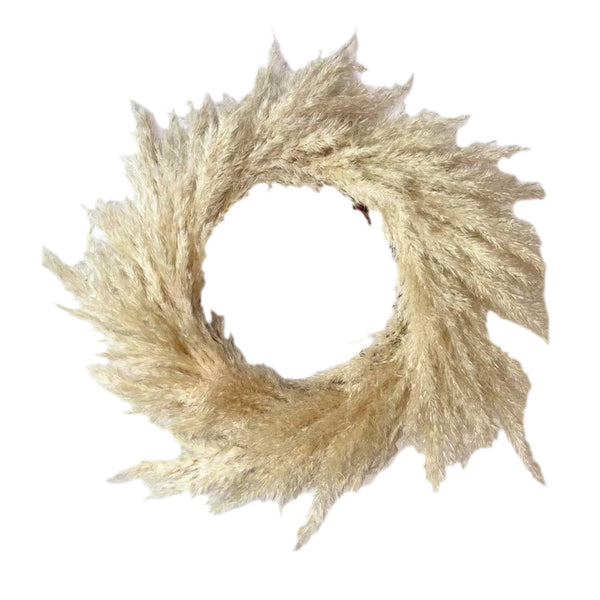 Dried Pampas Grass Wreath - jenshomeandgardendecor