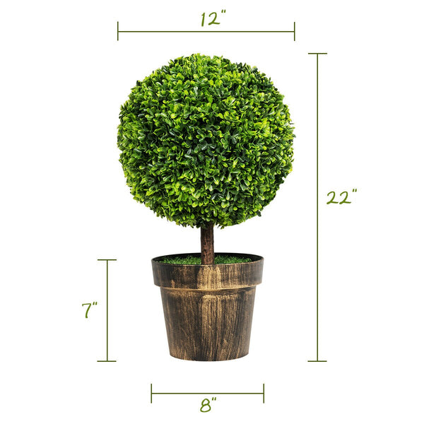 Round Artificial Boxwood Topiary - jenshomeandgardendecor