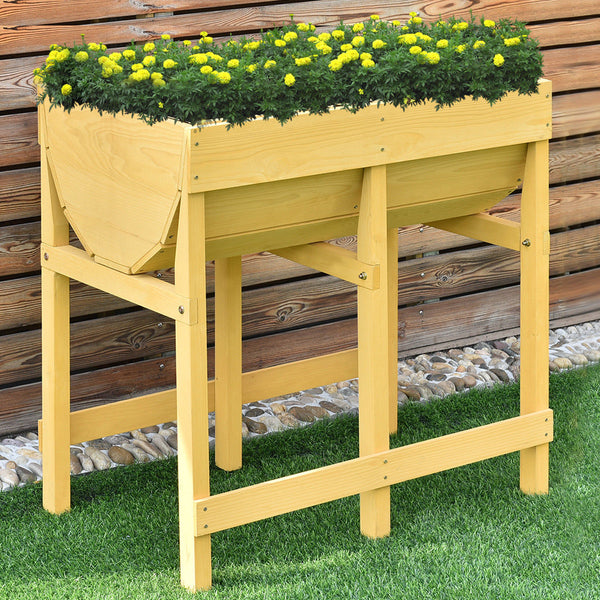 Raised Wooden V Planter - jenshomeandgardendecor