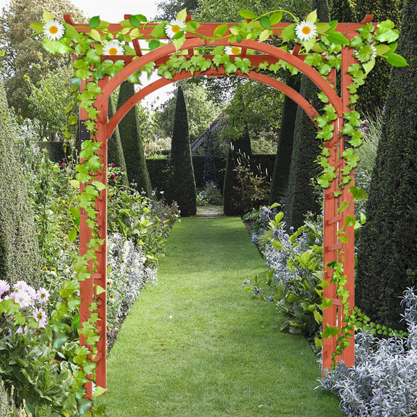 Wooden Cedar Arch Trellis - jenshomeandgardendecor