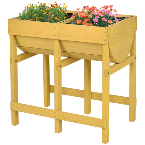 Raised Wooden V Planter - jenshomeandgardendecor